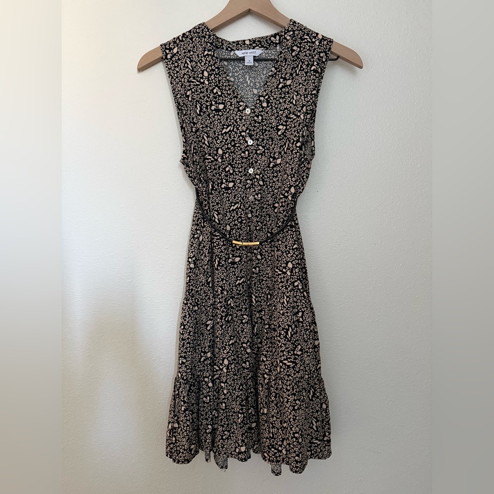 Nine West Black and Cream Mini Dress
